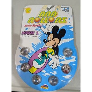 Vintage 1990 Mickey Mouse Disney On‎ Card Rad Rollers Action  Marbles
